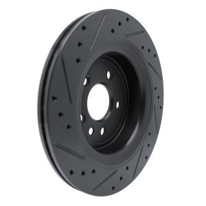 Volvo XC60 Brake Rotor (1) - Rear Right - R1 Concepts - Drilled & Slotted - Black - `10-`17